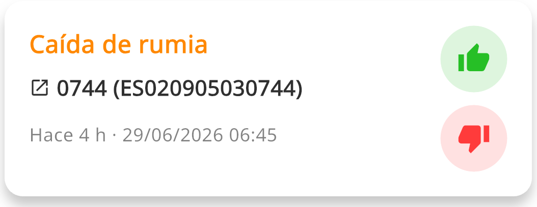 aviso caida rumia vaca